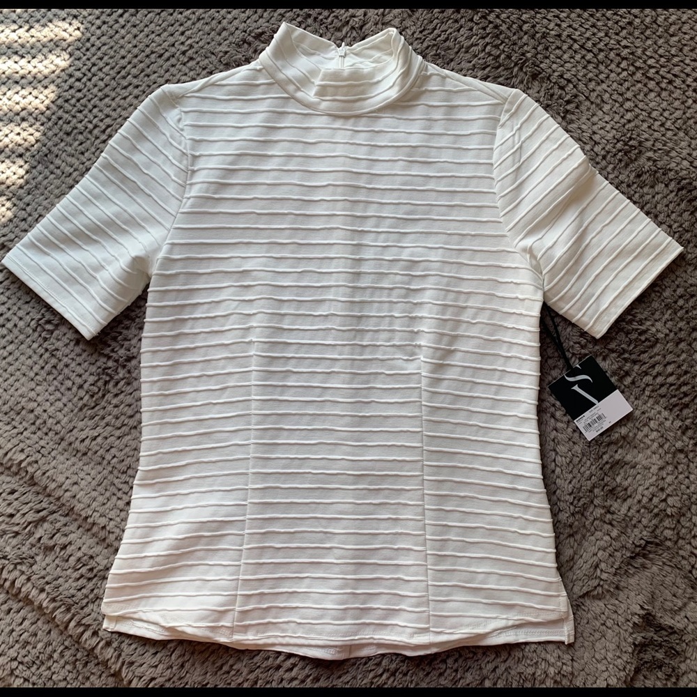 Simply Vera Vera Wang, White High Collar Blouse